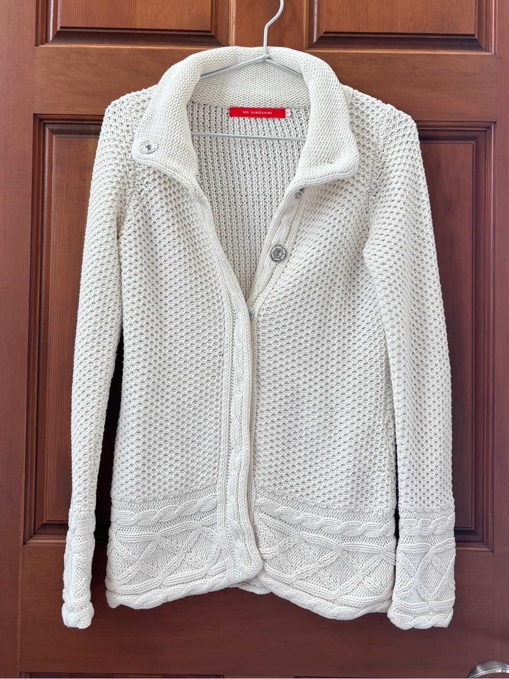 365 Sunshine cream cable knit cardigan size S